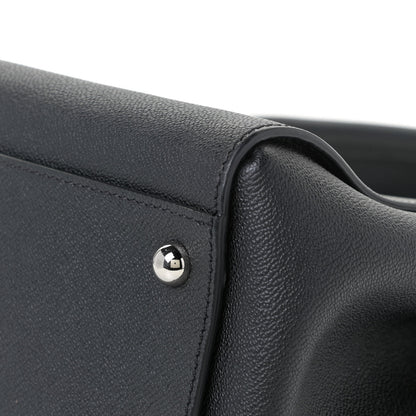 Burberry Soft Grain Calfskin Medium Buckle Tote Black 6 of 11