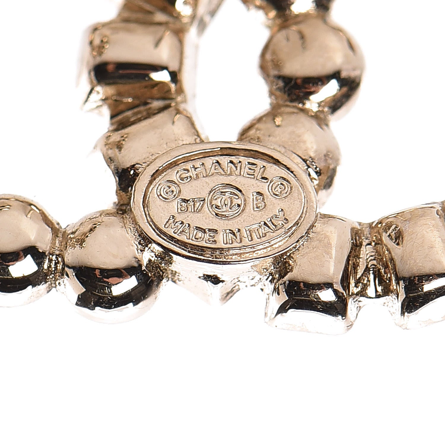 Chanel Crystal Baguette CC Earrings Gold 4 of 4