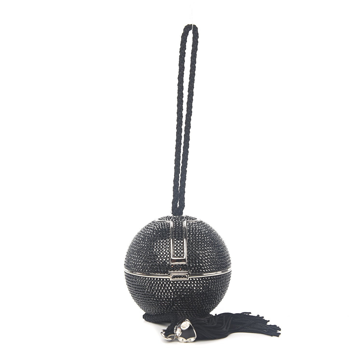 Judith Leiber Swarovski Crystal Disco Ball Minaudiere Clutch Black 1 of 7