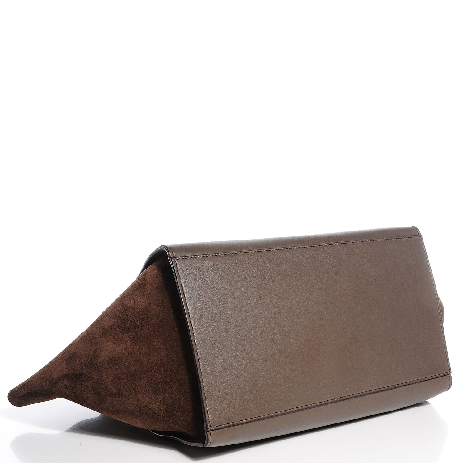 Celine Calfskin Suede Large Tri-Color Trapeze Granite 4 of 7