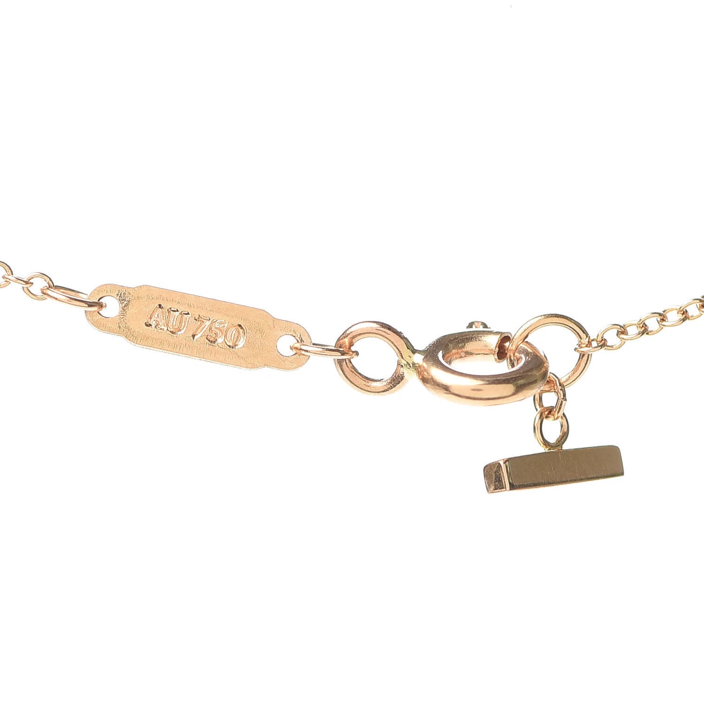 18K Rose Gold Small T Smile Pendant Necklace