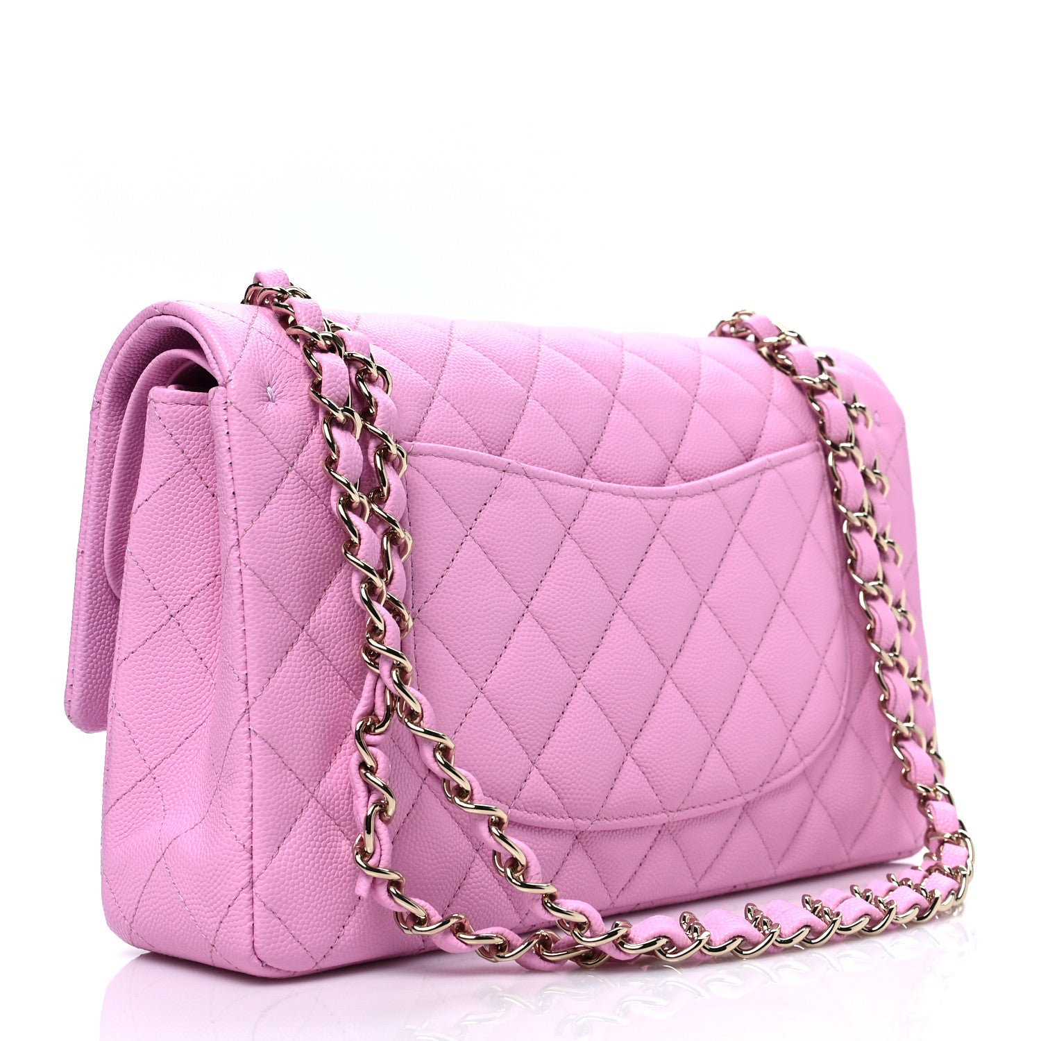 Chanel Caviar Quilted Medium Double Flap Pink 3 of 8