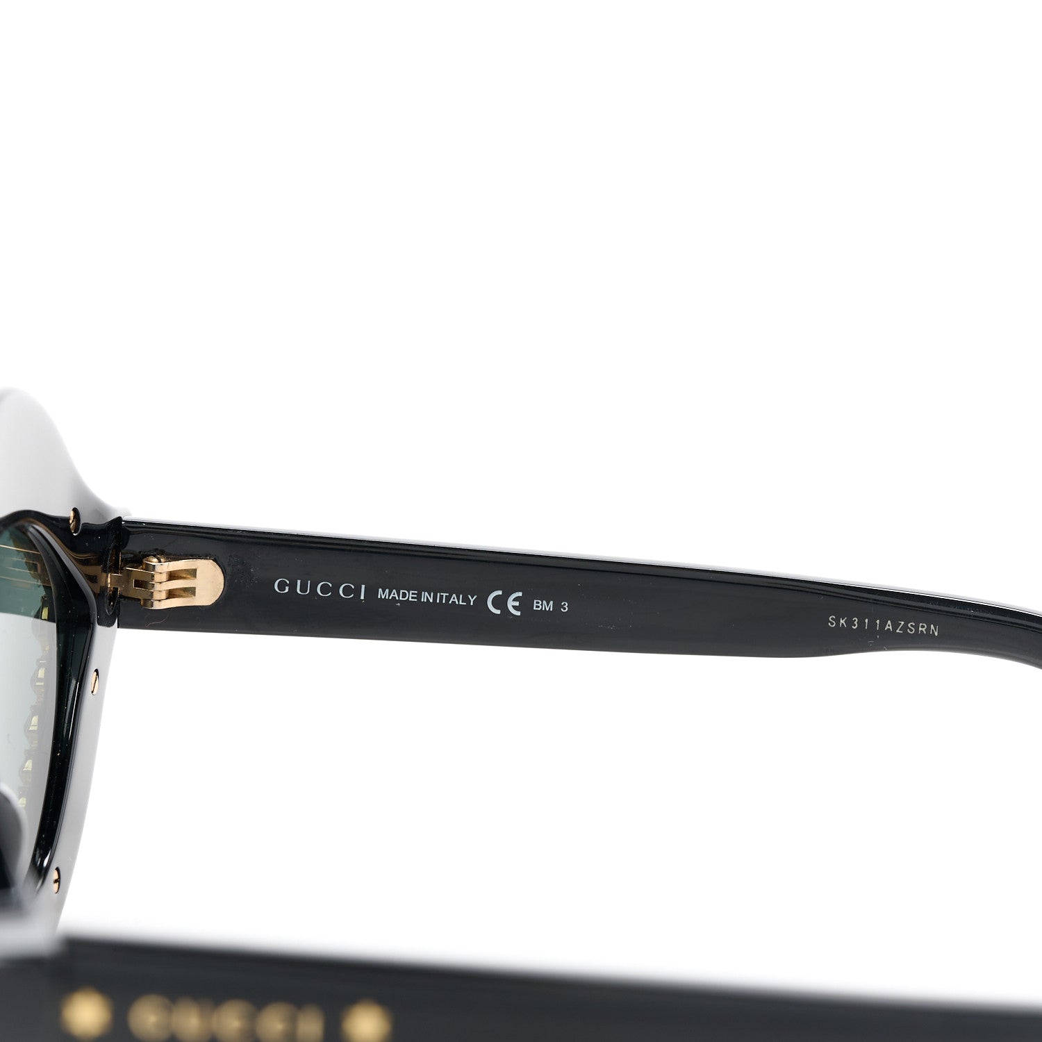Gucci Acetate Crystal Studded Cat Eye Sunglasses GG3867/S Black 6 of 8