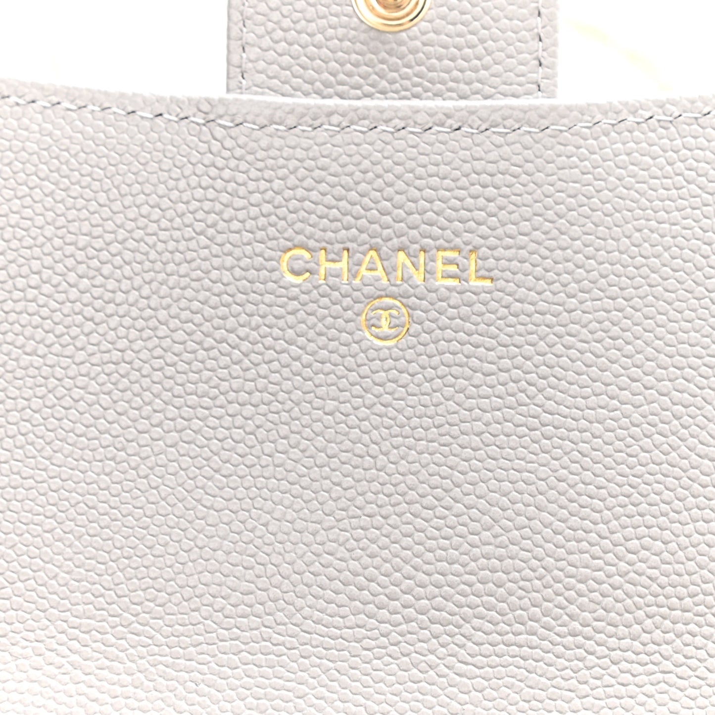 Caviar Quilted Phone Holder Wallet on Removable Chain Grey