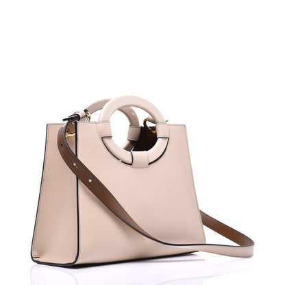 Fendi Vitello Liberty Plexiglass Stamp Patch Perforated Small Runaway Shopper Tote Nuvola 4 of 9