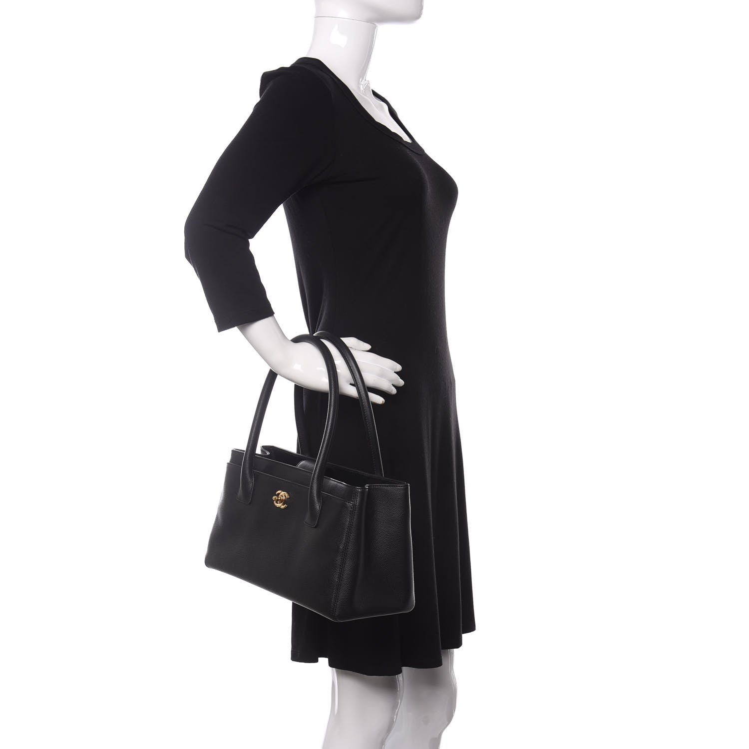 Chanel Calfskin Small Cerf Executive Shopper Tote Black 2 of 10