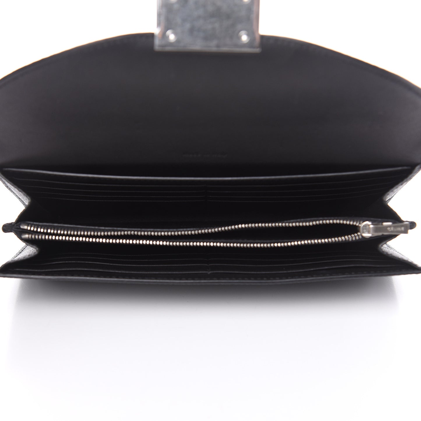 Grained Calfskin Large Trotteur Multifunction Flap Wallet Black