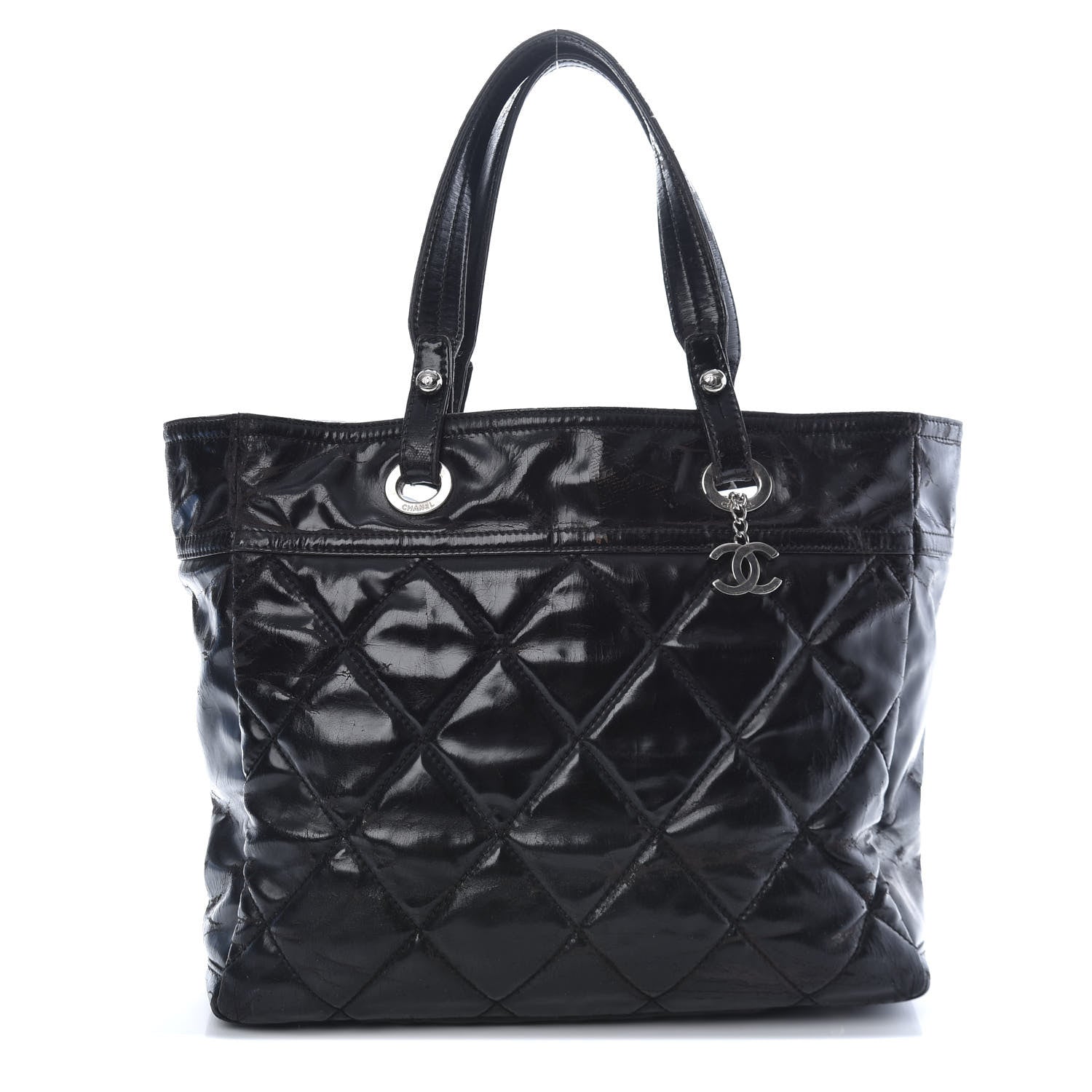Chanel Vinyl Quilted Large Paris Biarritz Tote Black 1 of 11