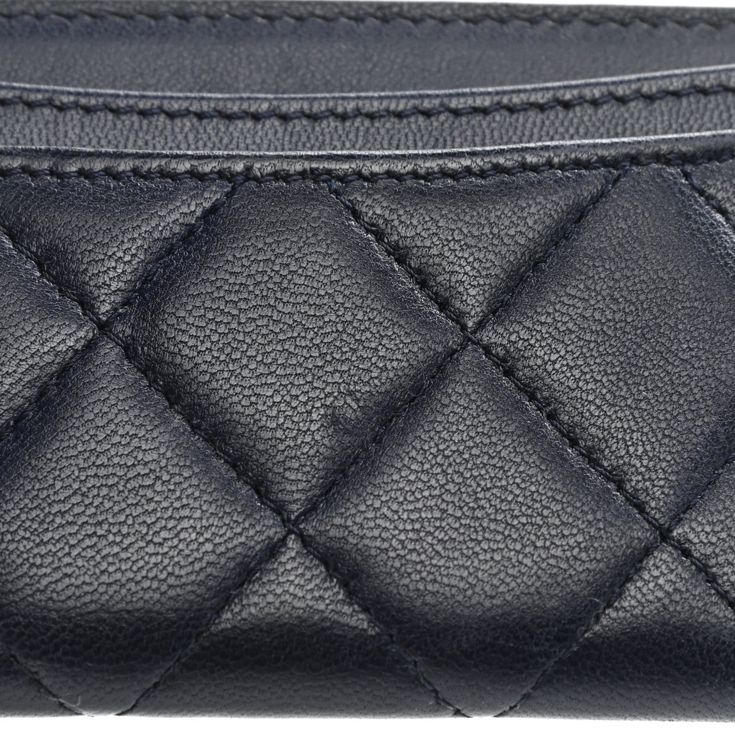 Chanel Lambskin Quilted Card Holder Blue 10 of 11