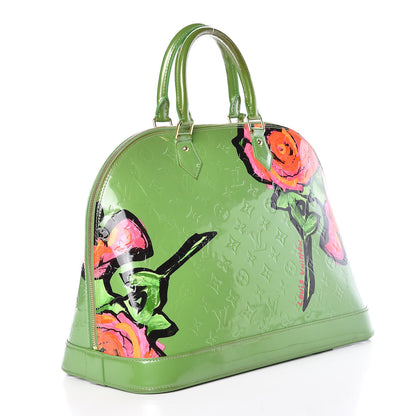 Louis Vuitton Vernis Roses Alma GM Vert Tonic 3 of 19