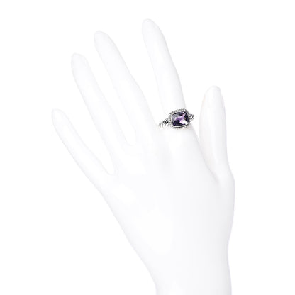 David Yurman Sterling Silver Diamond Amethyst 10mm Noblesse Ring 56 7.75 2 of 5