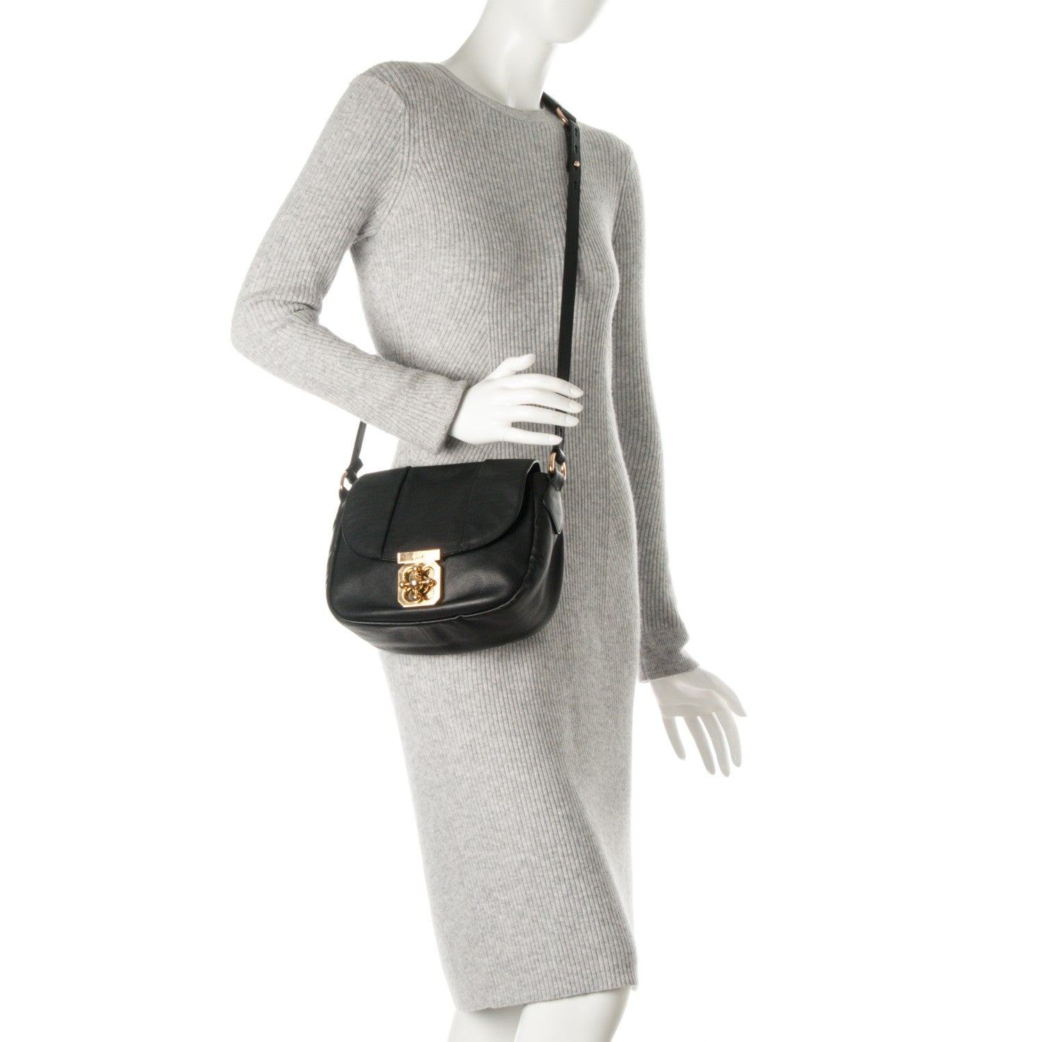 Chloe Calfskin Elsie Crossbody Bag Black 2 of 9