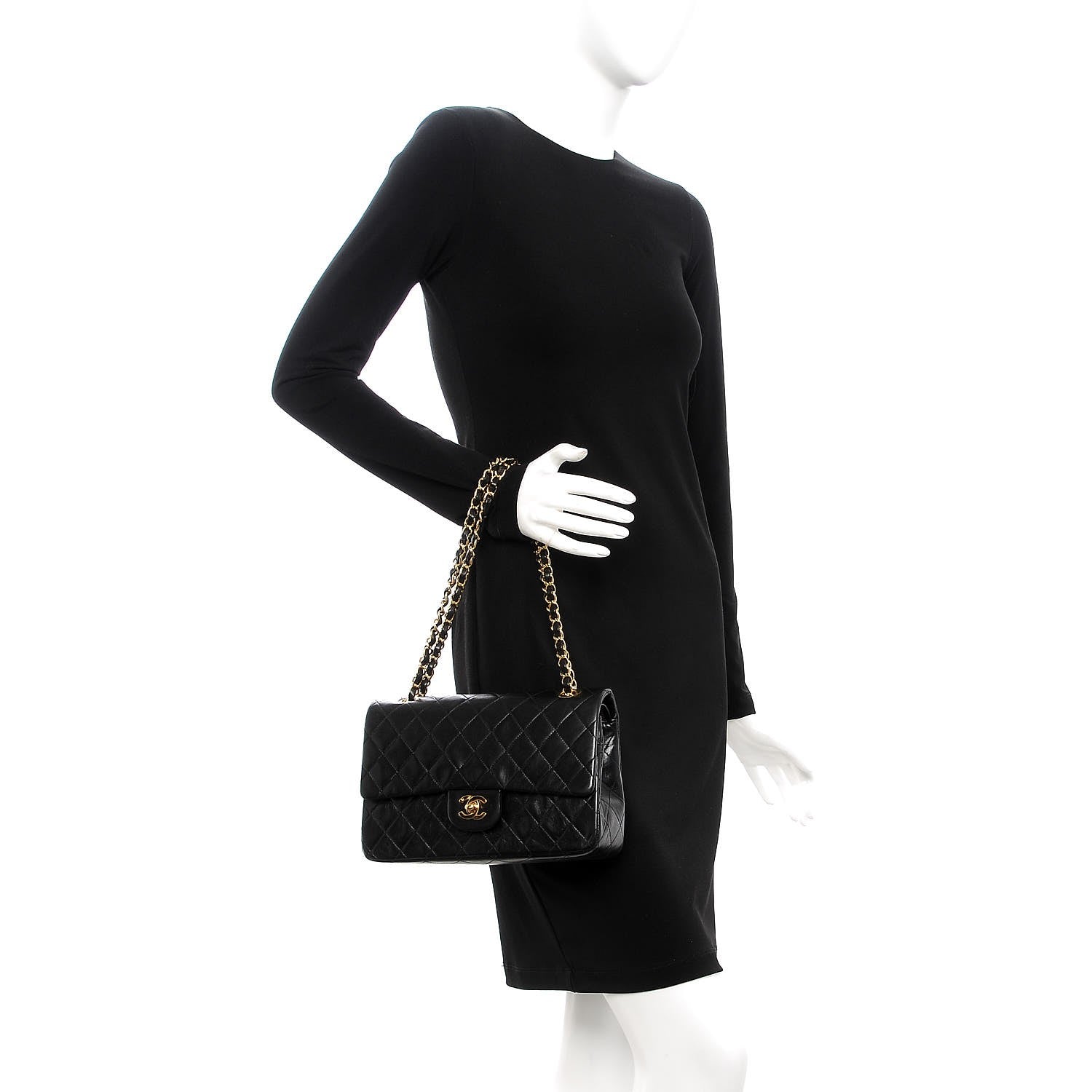 Chanel Lambskin Quilted Medium Double Flap Black 3 of 11