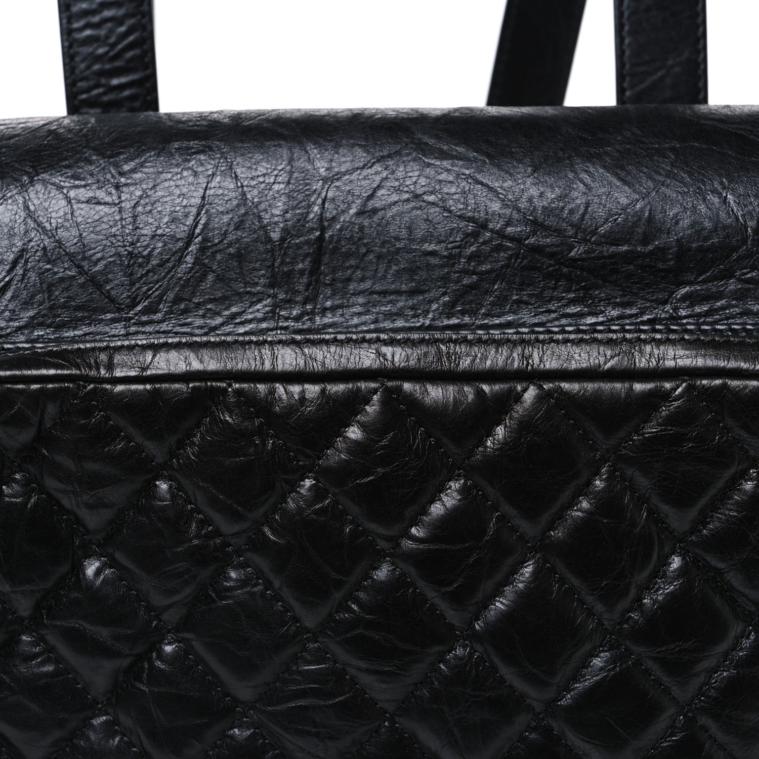 Chanel Grained Calfskin Quilted Large Casual Rock Backpack Black 8 of 10