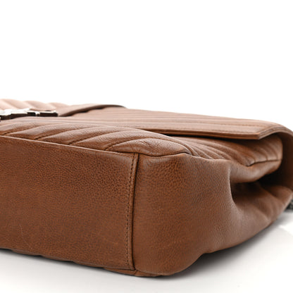 Saint Laurent Calfskin Matelasse Chevron Monogram Large College Bag Cognac 10 of 11