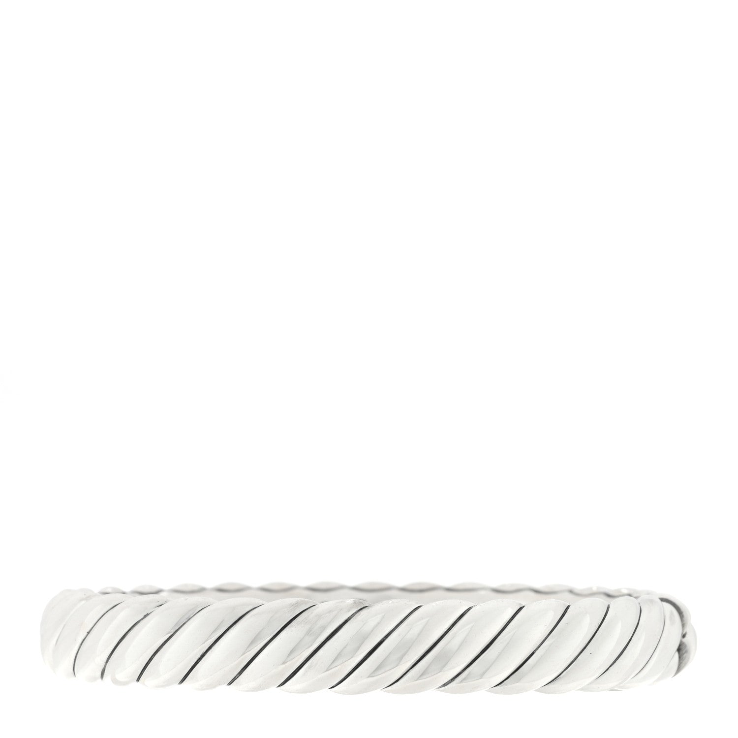 David Yurman Sterling Silver 10mm Sculpted Cable Bangle Bracelet 1 of 3