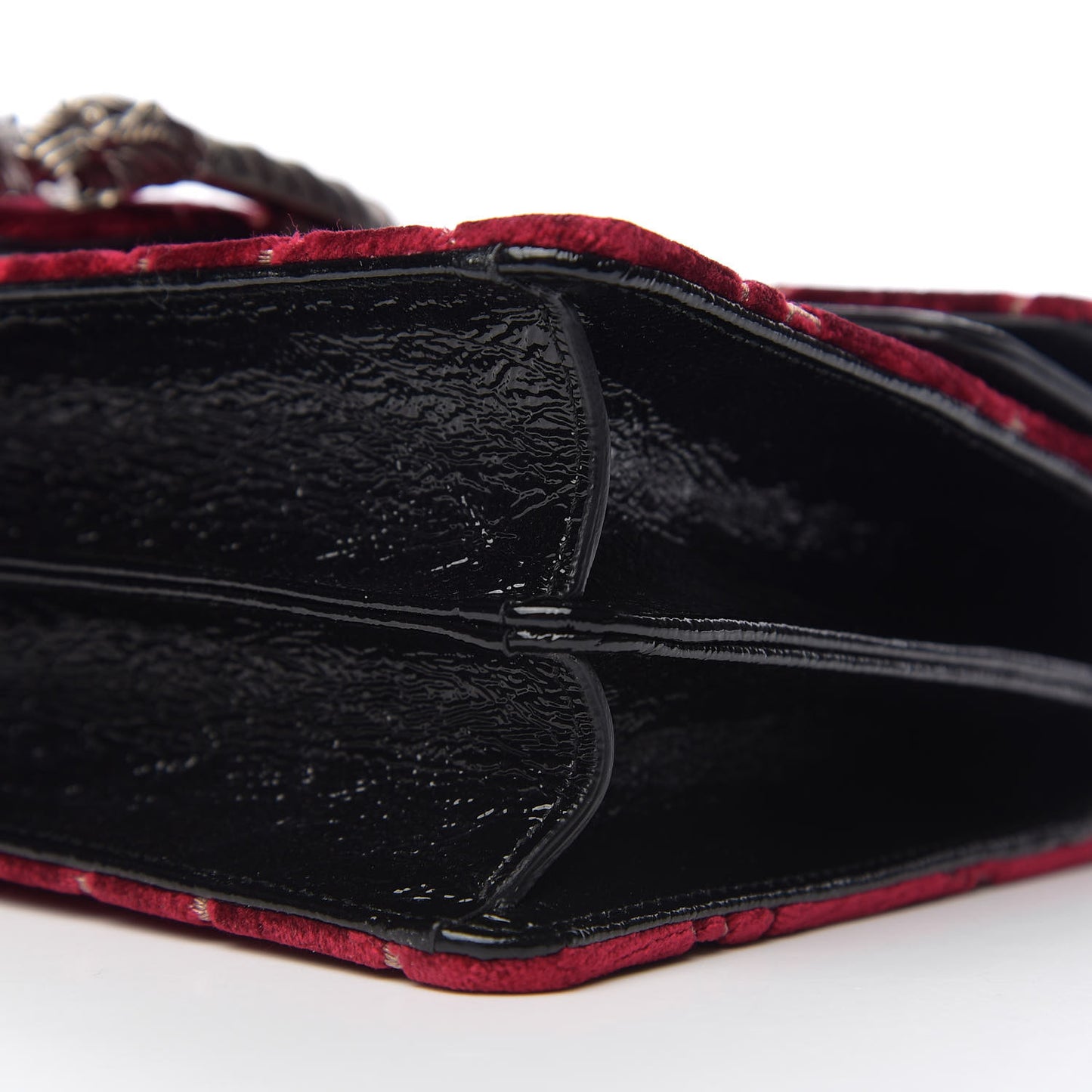 Velvet Skipper GG Monogram Small Dionysus Shoulder Bag Red Cipria Black