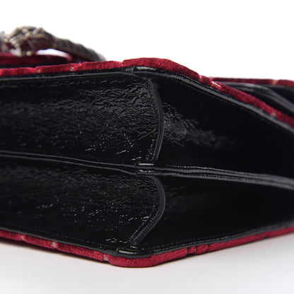 Gucci Velvet Skipper GG Monogram Small Dionysus Shoulder Bag Red Cipria Black 9 of 10