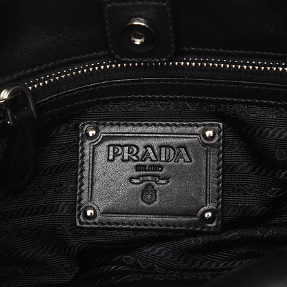 Prada Soft Calf Pleated Hobo Nero Black 6 of 8