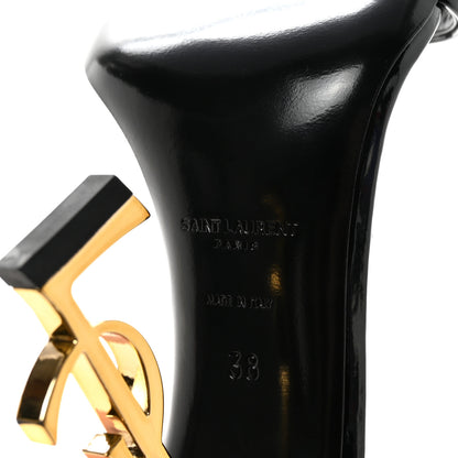 Saint Laurent Patent Calfskin Opyum 110 Sandals 38 Black Gold 14 of 18