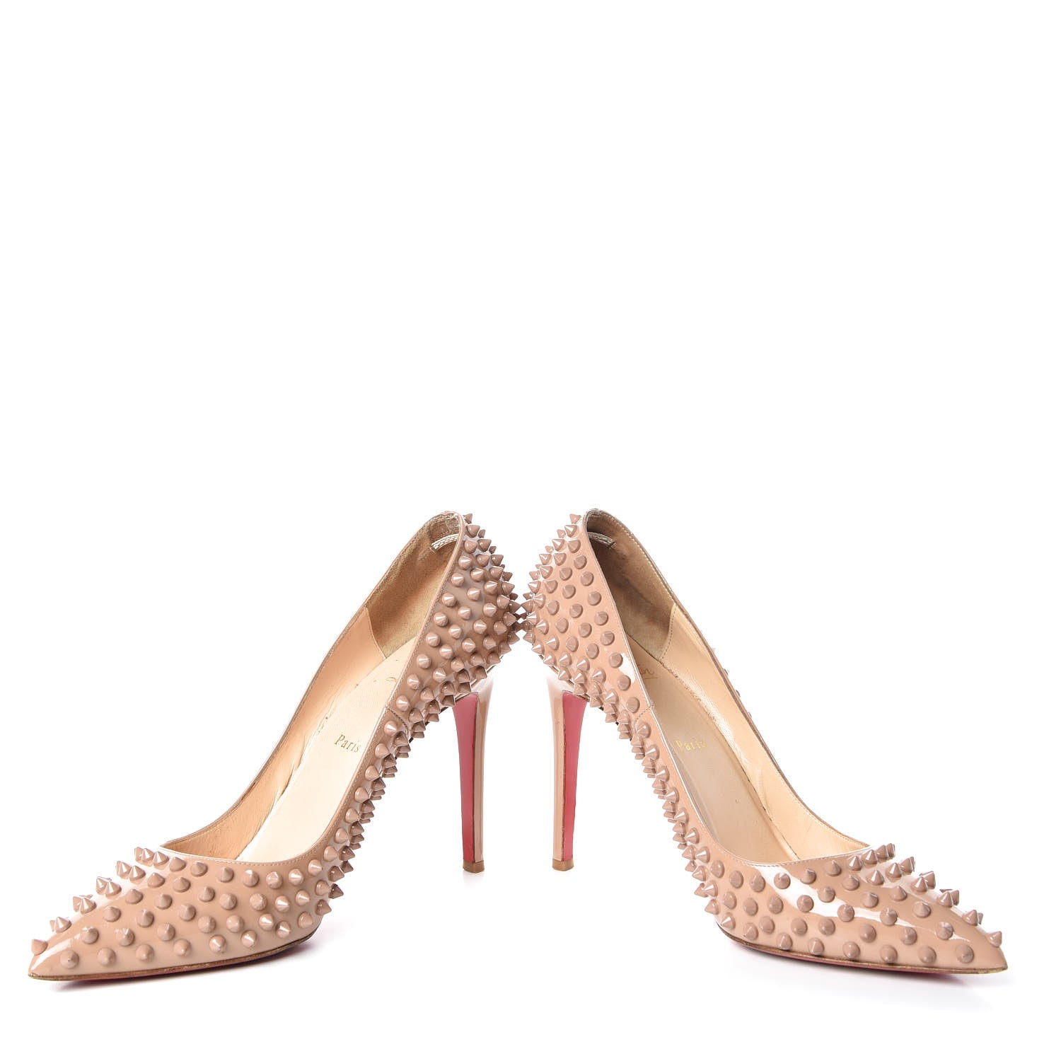 Christian Louboutin Patent Pigalle Spikes 120 Pumps 41.5 Nude 5 of 18