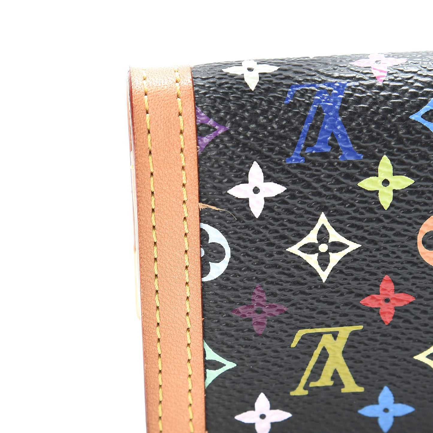 Monogram Multicolor Porte-Monnaie Plat Coin Purse Black