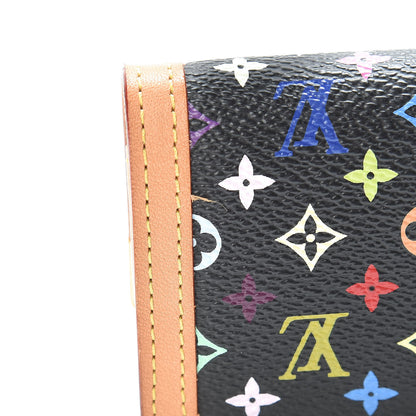 Louis Vuitton Monogram Multicolor Porte-Monnaie Plat Coin Purse Black 7 of 7