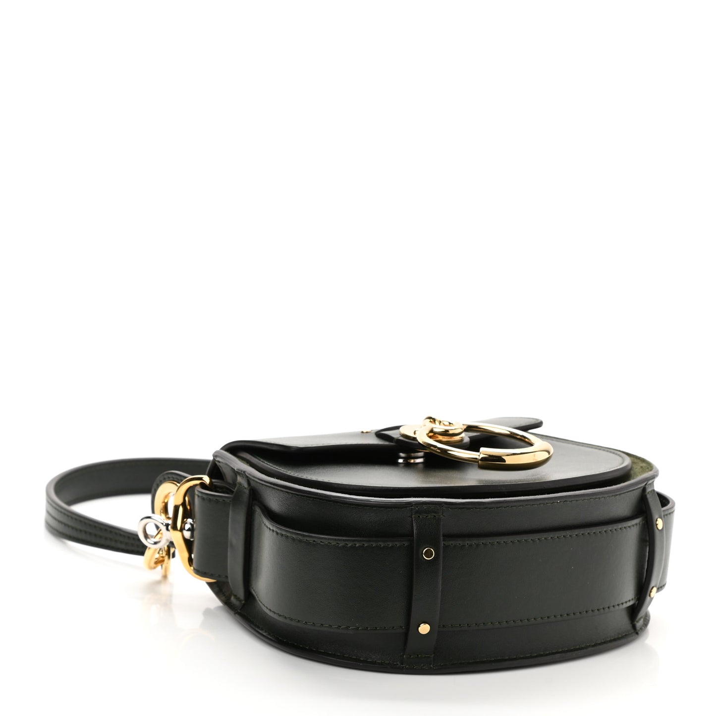 Calfskin Suede Small Tess Bag Night Forest