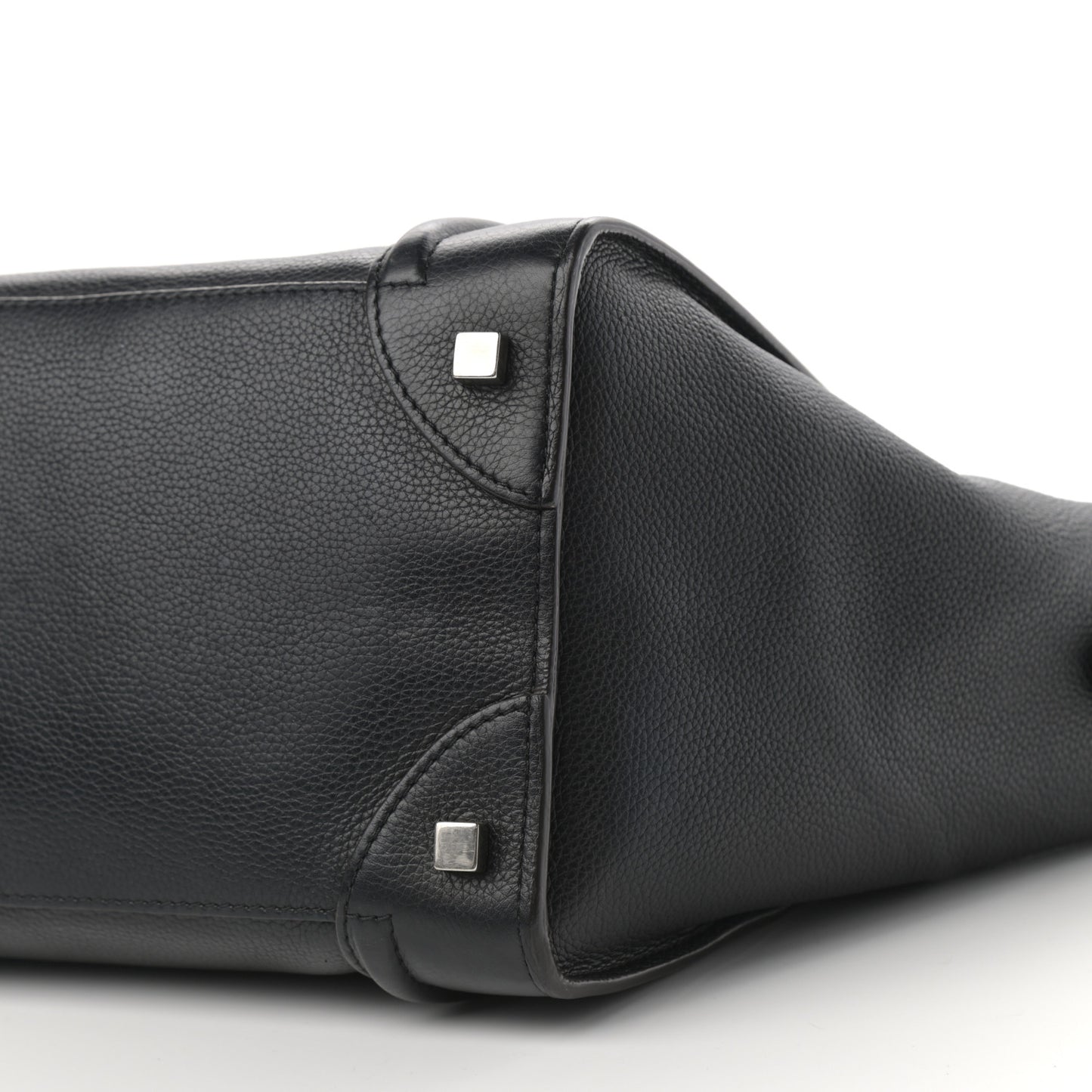 Drummed Calfskin Mini Luggage Black