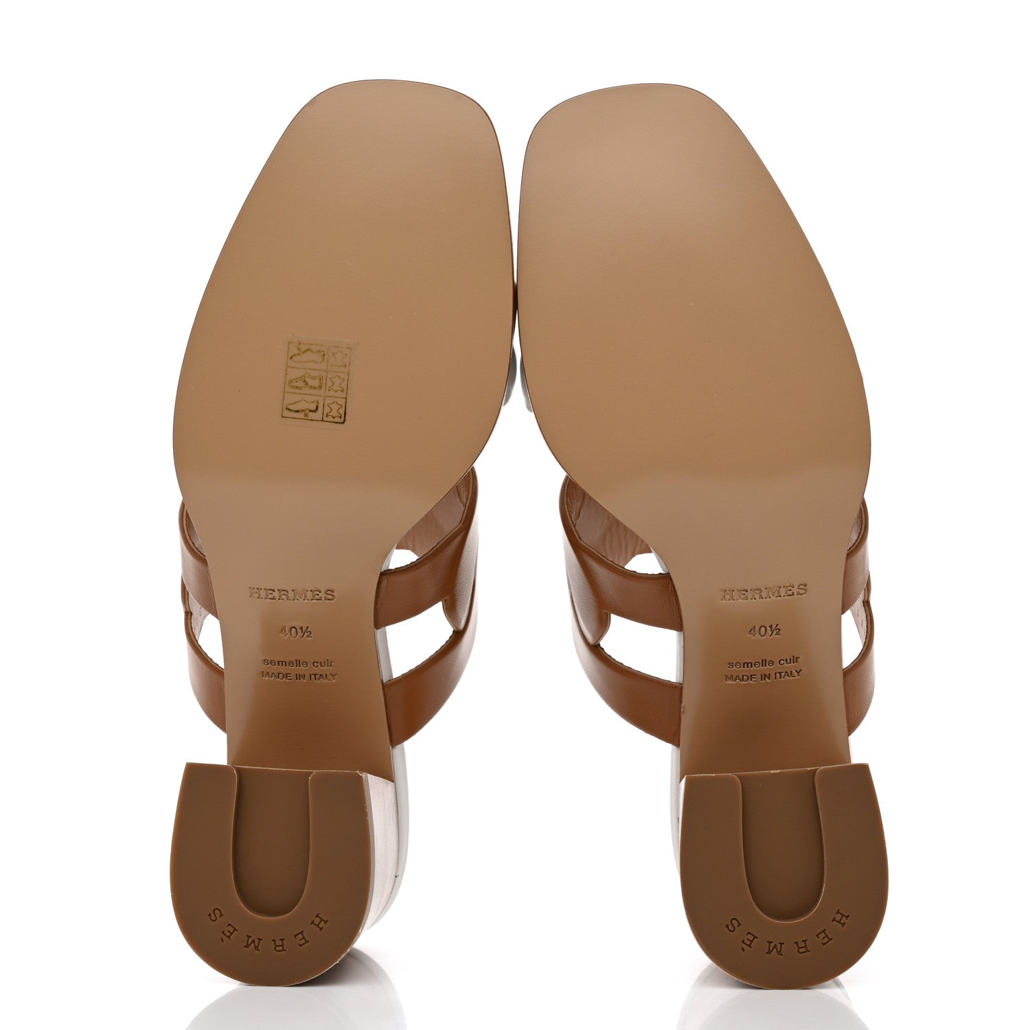Hermes Nappa Gaby 60 Sandals 40.5 Naturel White 5 of 9