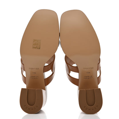 Hermes Nappa Gaby 60 Sandals 40.5 Naturel White 5 of 9