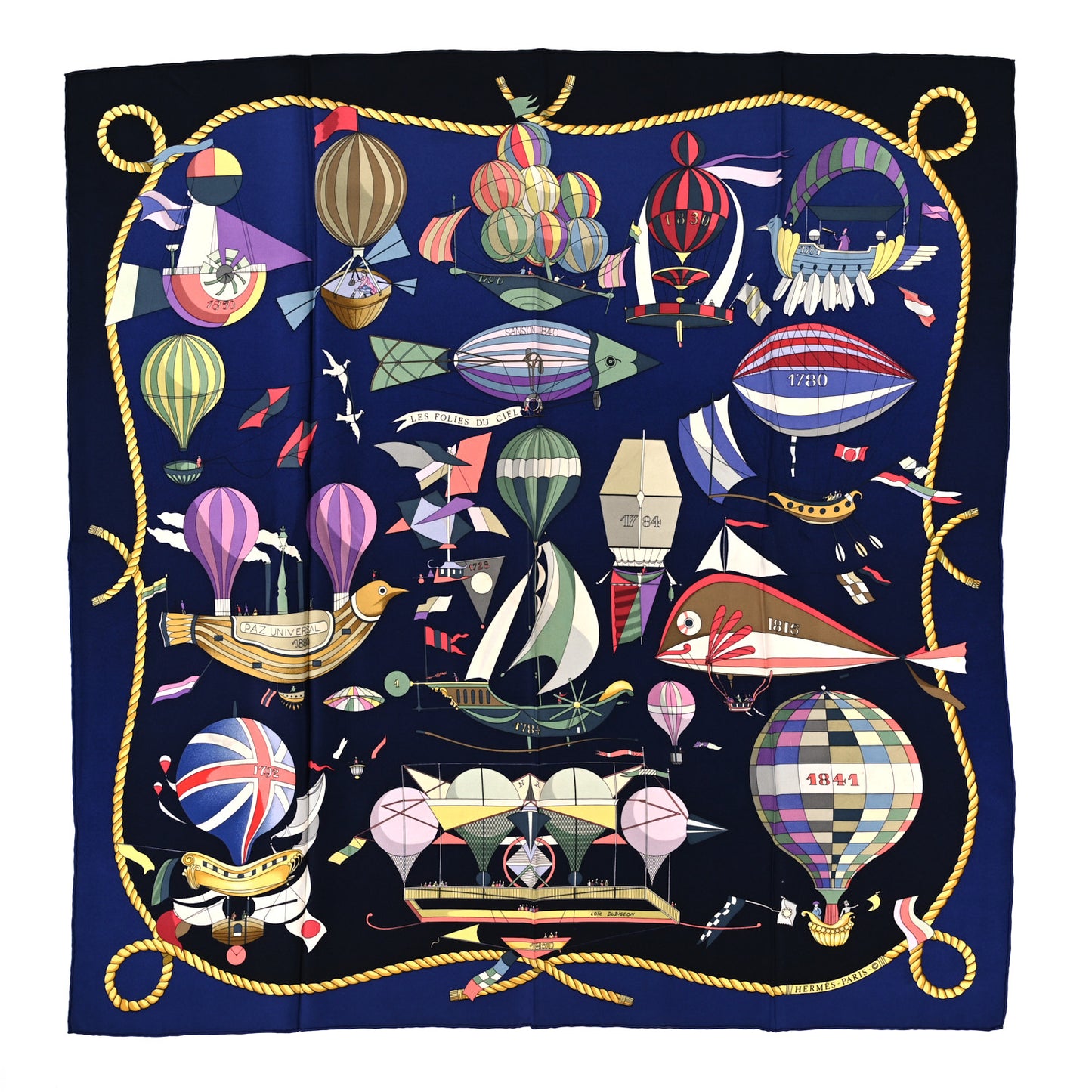 Silk Les Folies Du Ciel Double Face Scarf 90