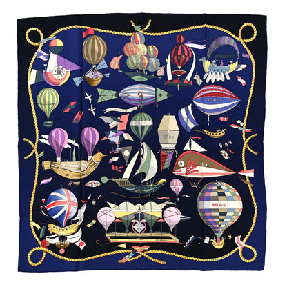 Hermes Silk Les Folies Du Ciel Double Face Scarf 90 1 of 5