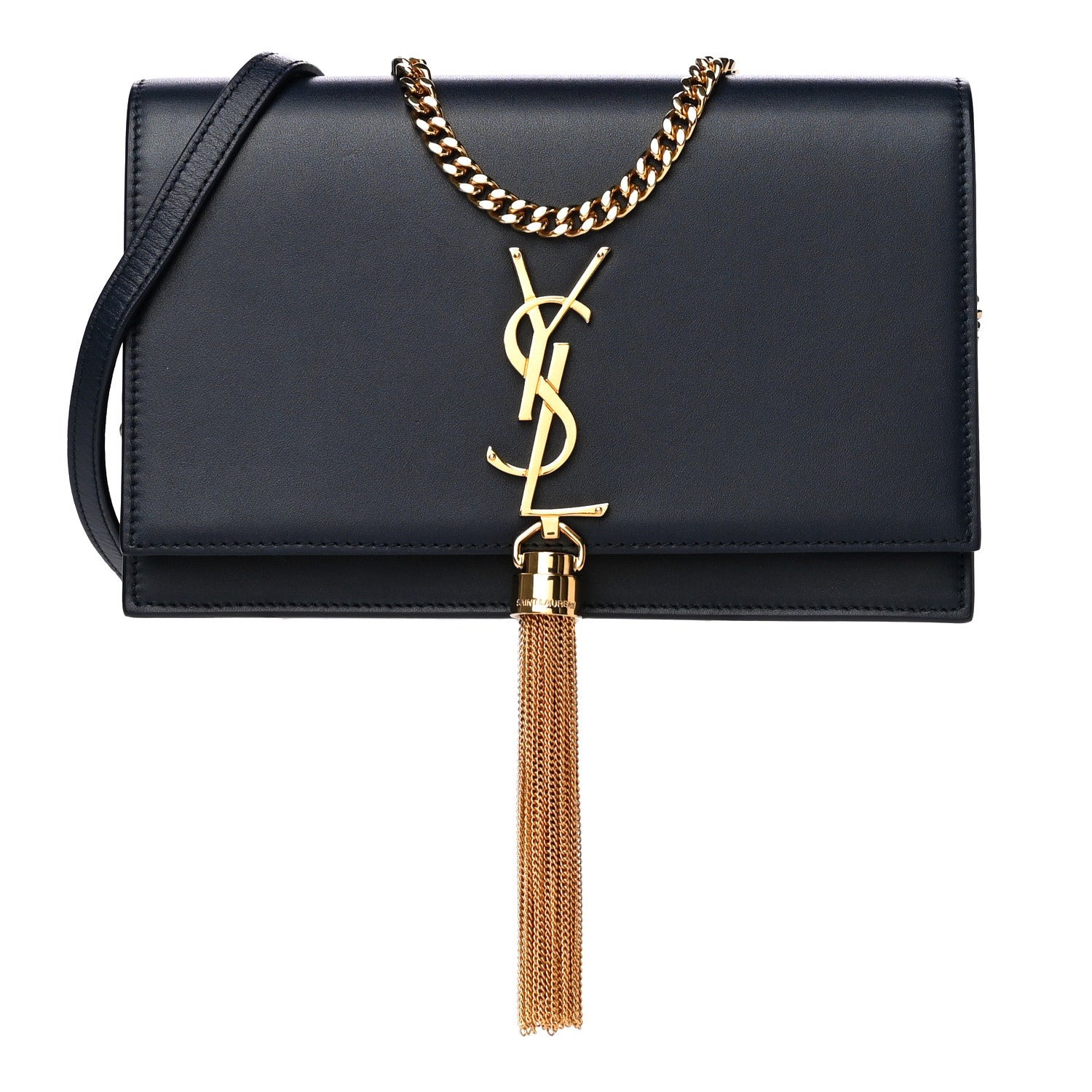 Saint Laurent Smooth Calfskin Classic Monogram Kate Tassel Chain Wallet Marine 1 of 14