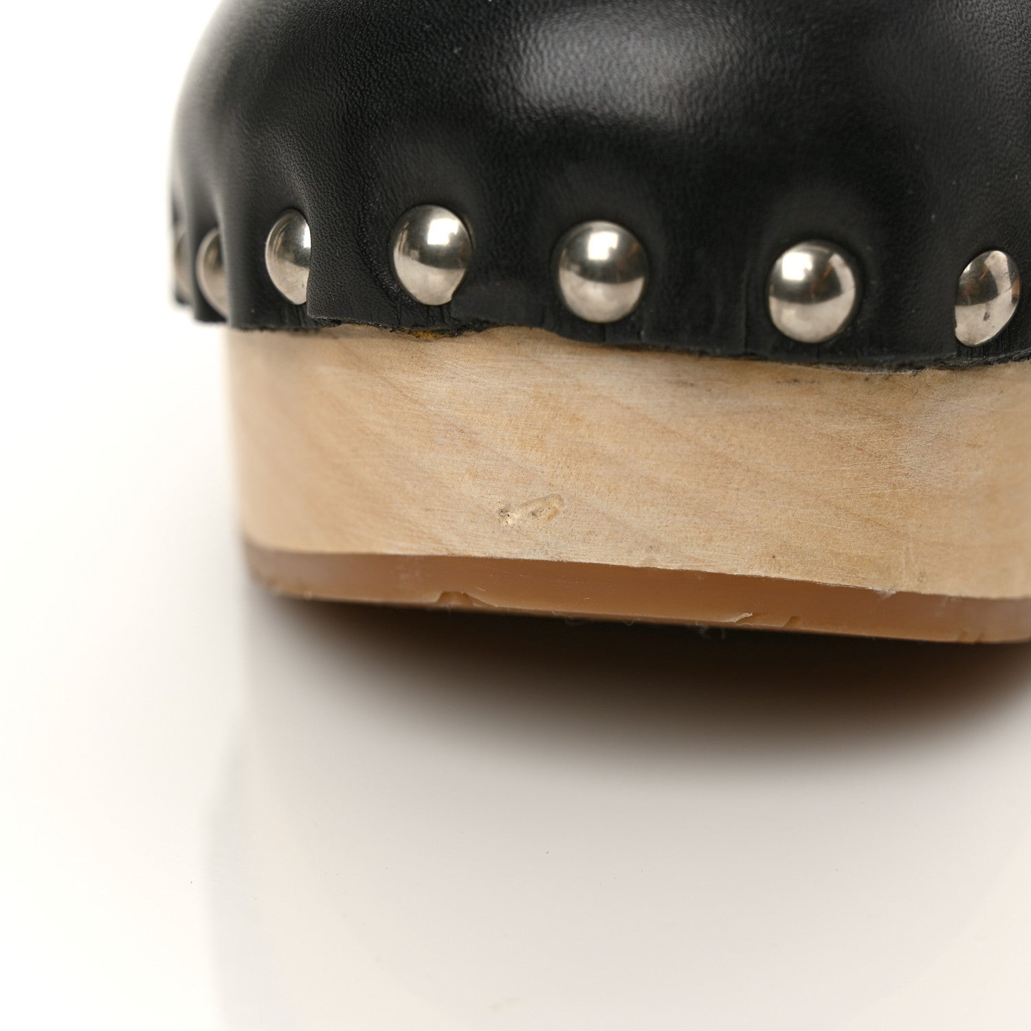 Prada Natural Calfskin Shearling Metal Triangle Logo 45mm Clogs 40 Black Sabbia 10 of 10