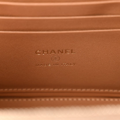 Chanel Lambskin Quilted Small Top Handle Vanity Case With Chain Ecru Dark Beige 6 of 10