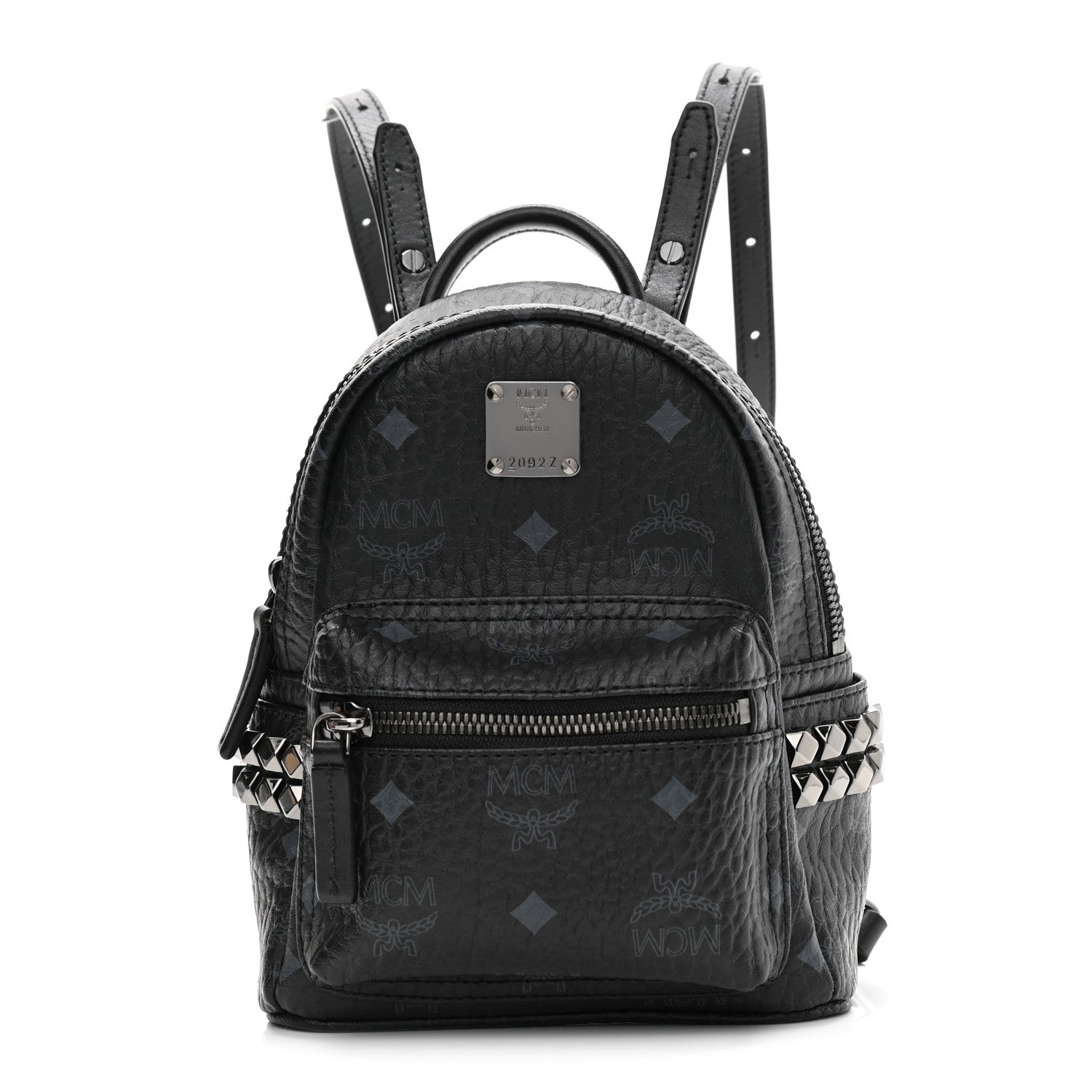 MCM Visetos Side Stud X-Mini Stark Bebe Boo Backpack Black 1 of 13