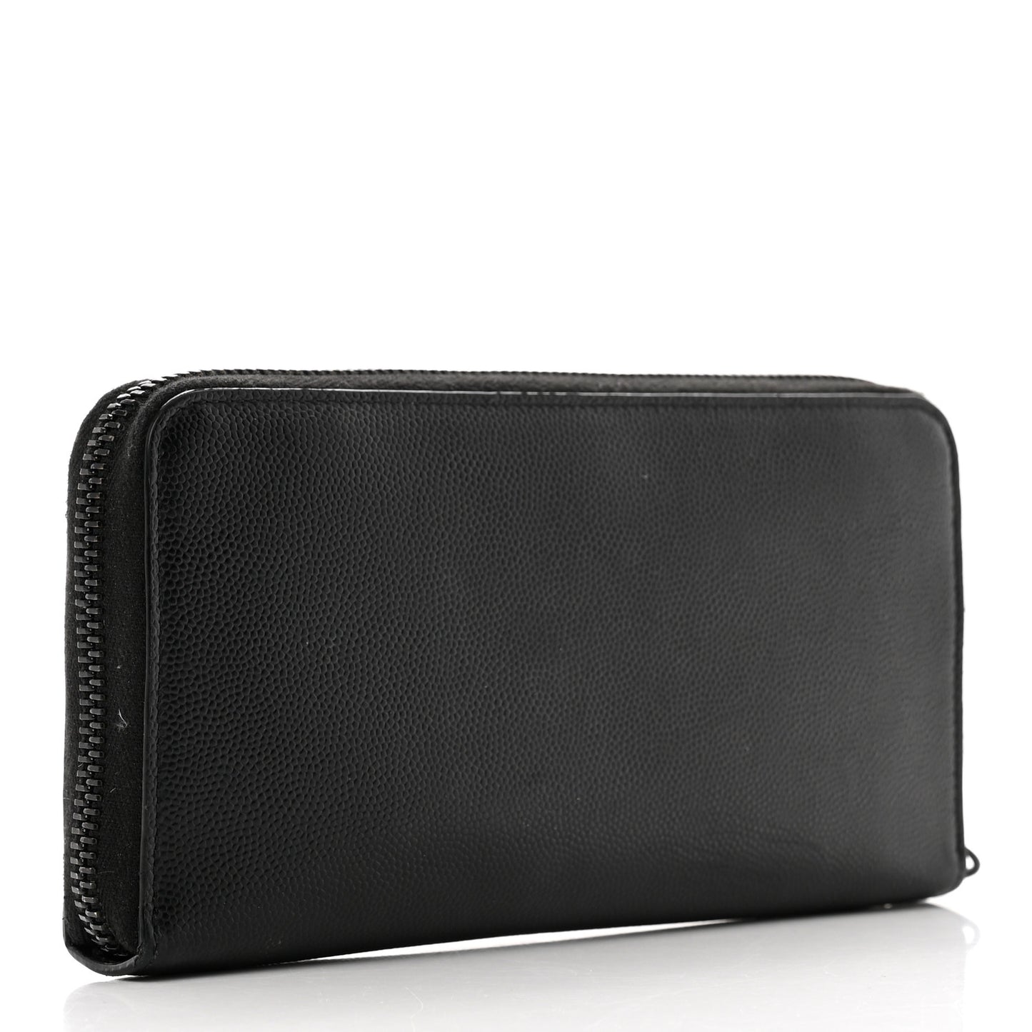 Grain De Poudre Matelasse Chevron Monogram Monochrome Zip Around Wallet Black