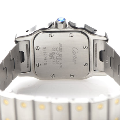 Cartier Stainless Steel 18K Yellow Gold 24mm Santos De Cartier Galbee Quartz Watch 6 of 7