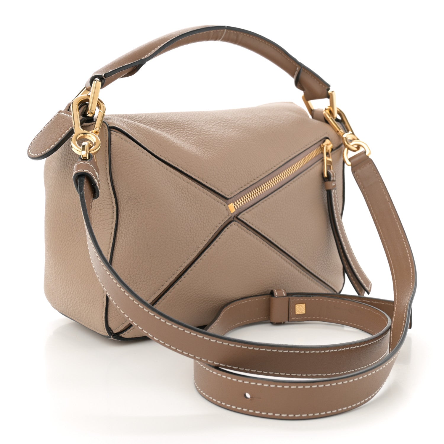 Loewe Grained Calfskin Small Puzzle Bag Sand Mink 3 of 11