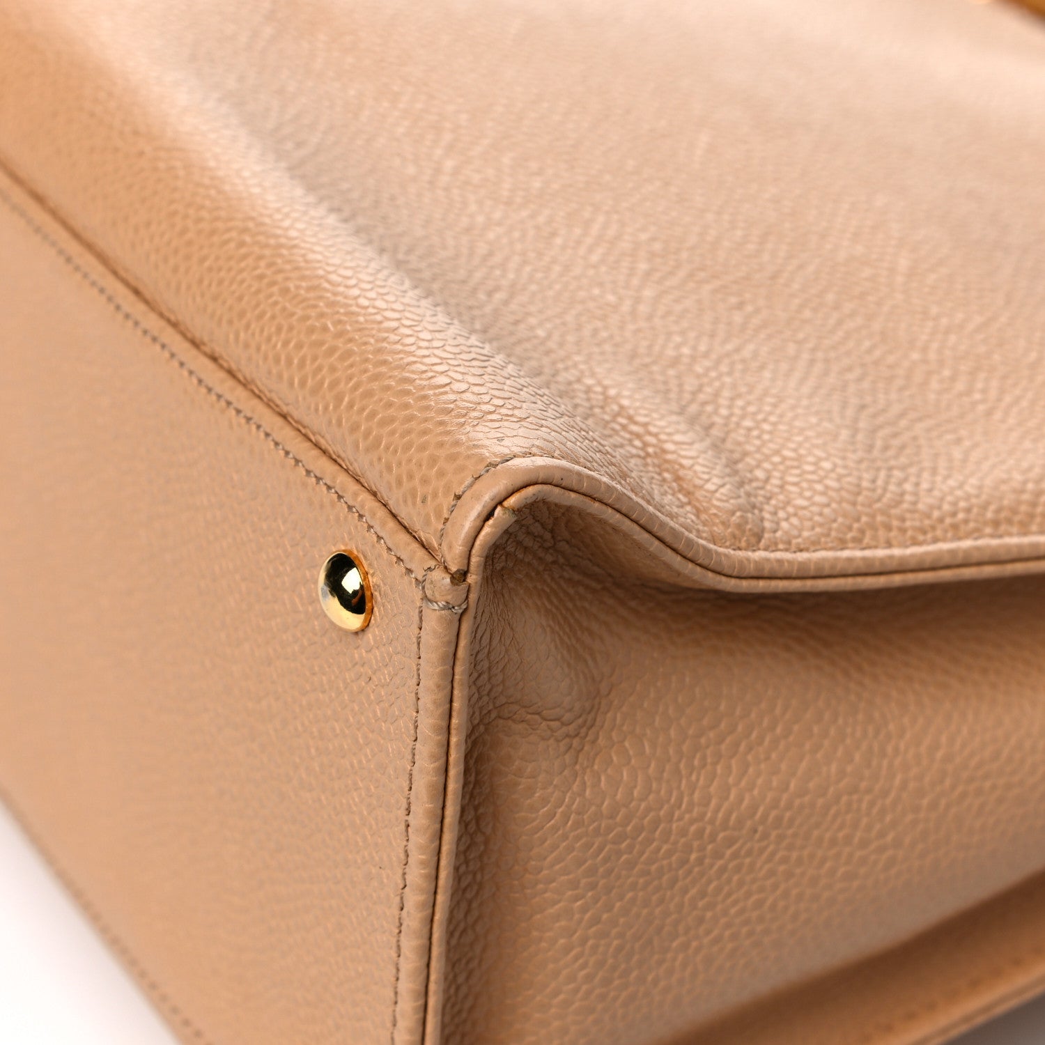 Chanel Caviar Flap Shoulder Bag Beige 19 of 31