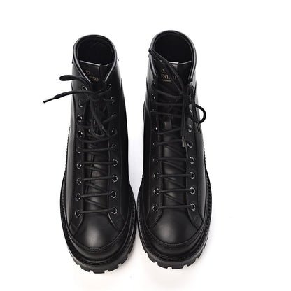 Valentino Garavani Calfskin Rockstud Mens Combat Boots 40 Black 10 of 12