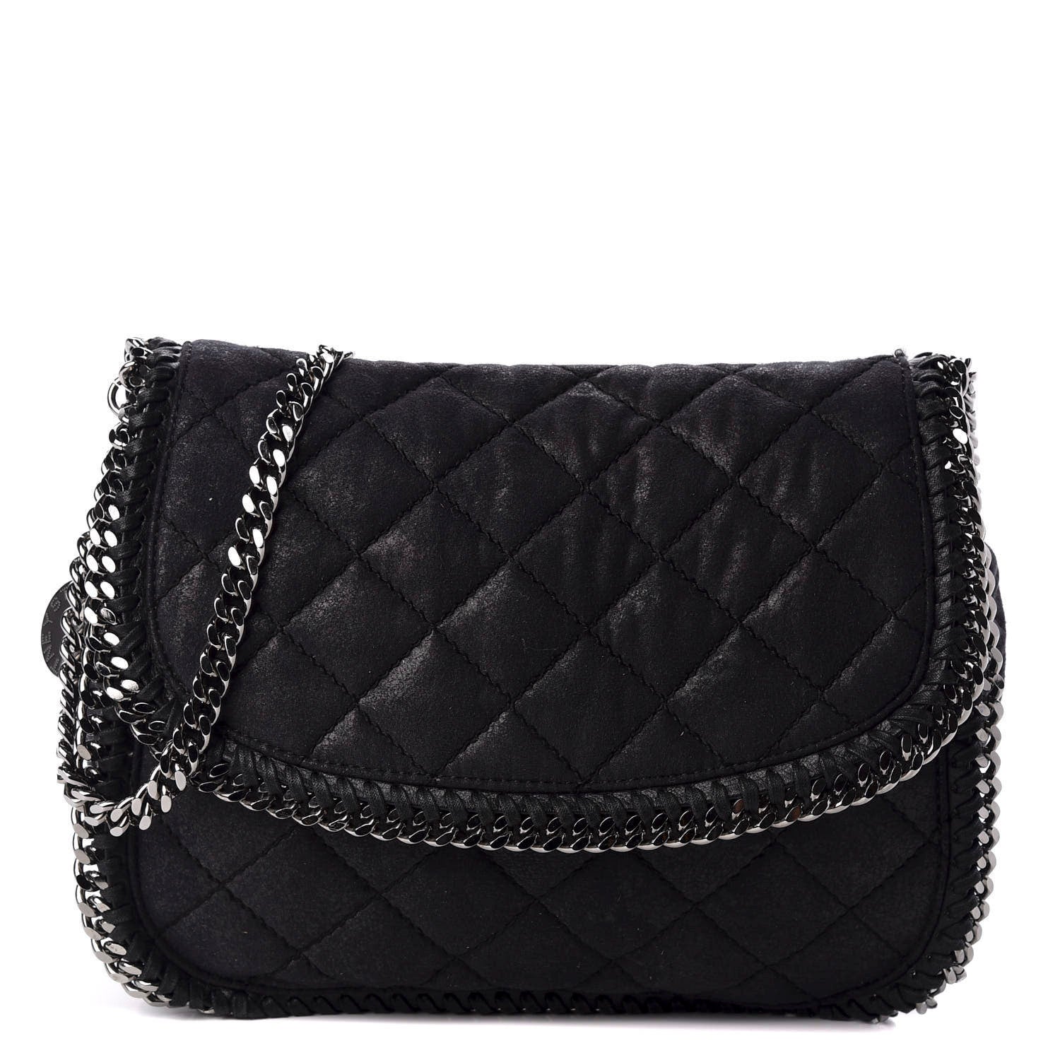 Stella McCartney Shaggy Deer Quilted Falabella Shoulder Bag Black 1 of 8
