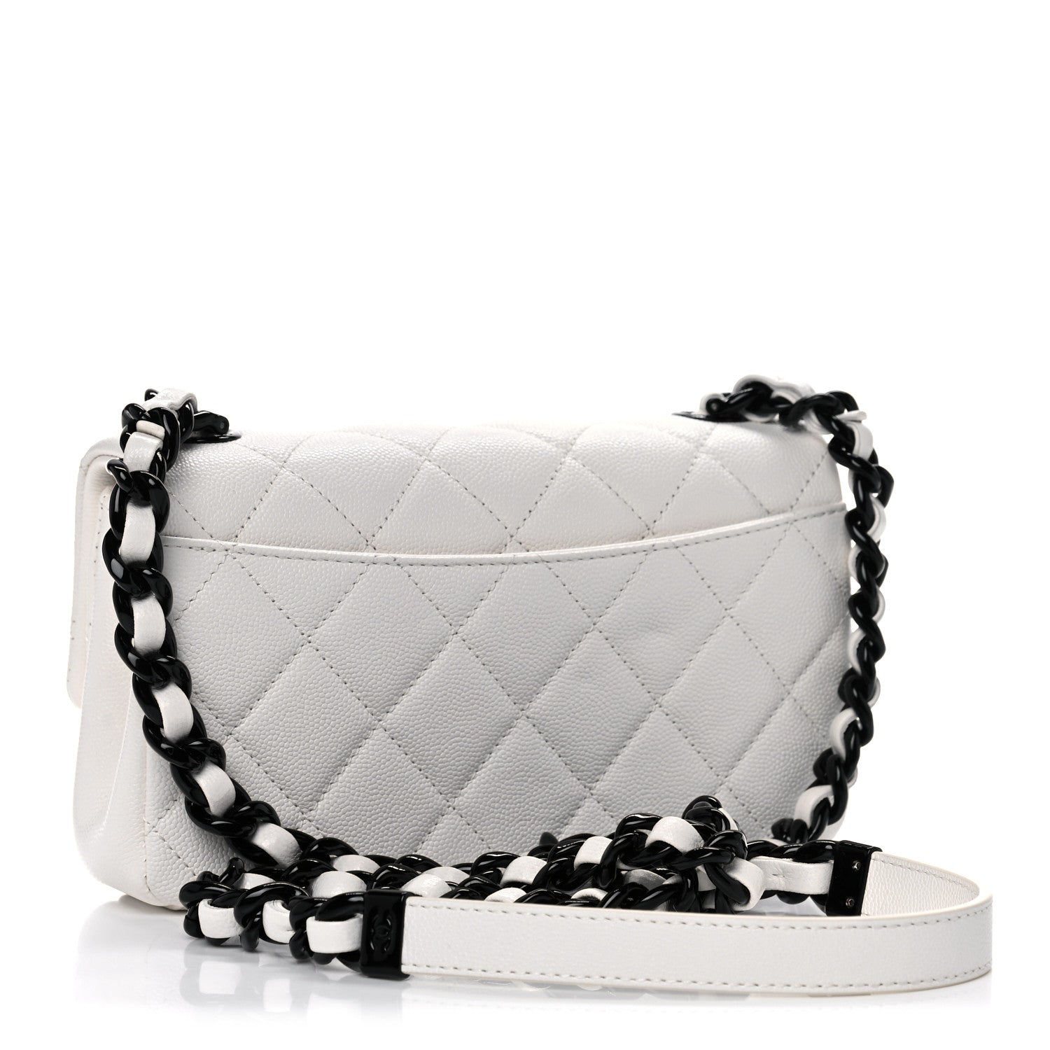 Chanel Caviar Quilted My Everything Small Flap White Black 2 of 9