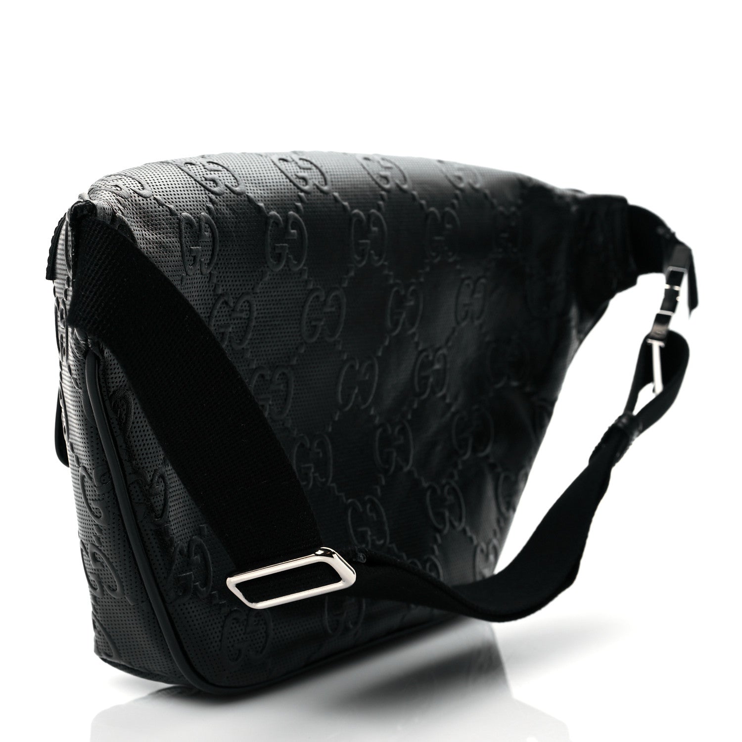 Gucci Calfskin GG Tennis Embossed Pocket Belt Bag Black 2 of 10
