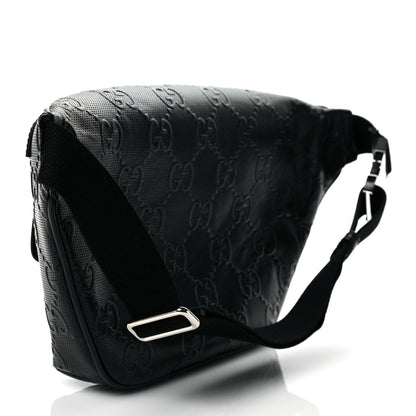 Gucci Calfskin GG Tennis Embossed Pocket Belt Bag Black 2 of 10