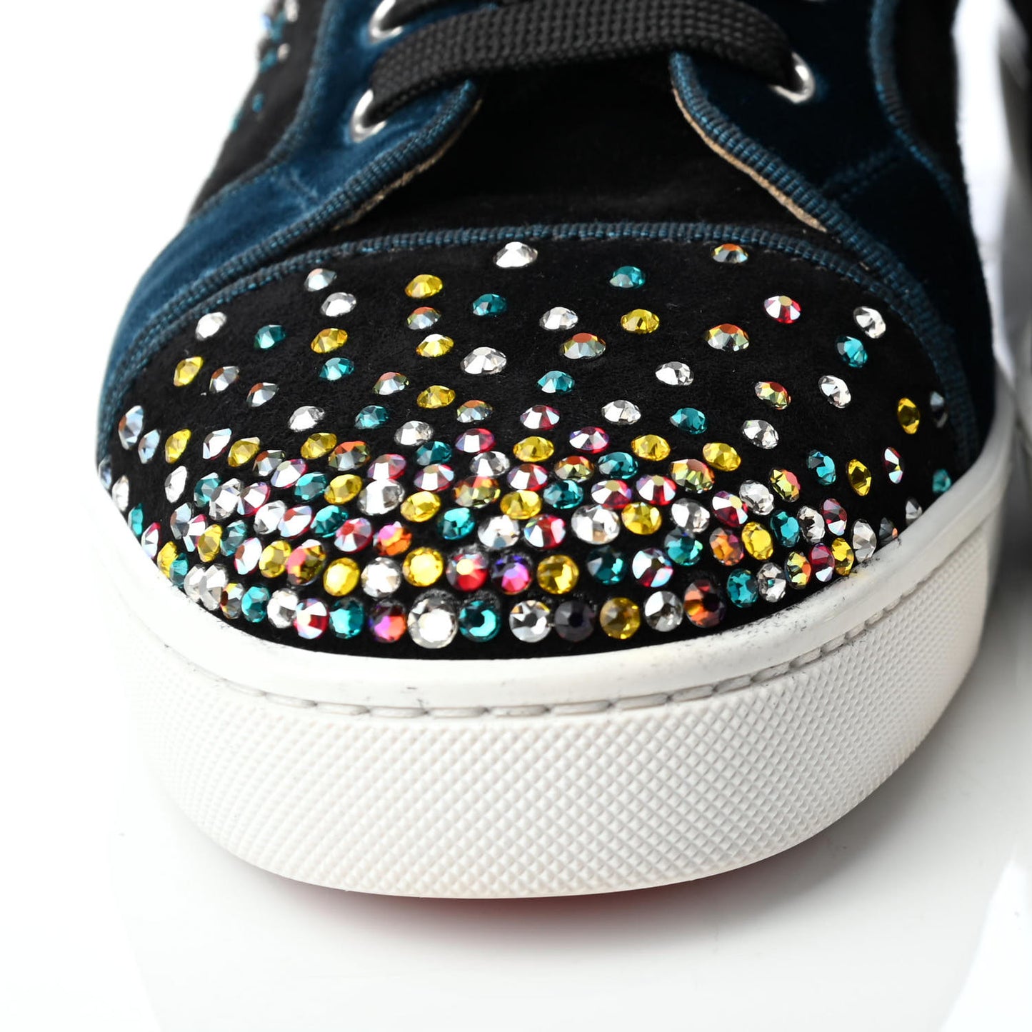 Suede Strass Louis On Fire Flat Sneakers 41.5 Multi