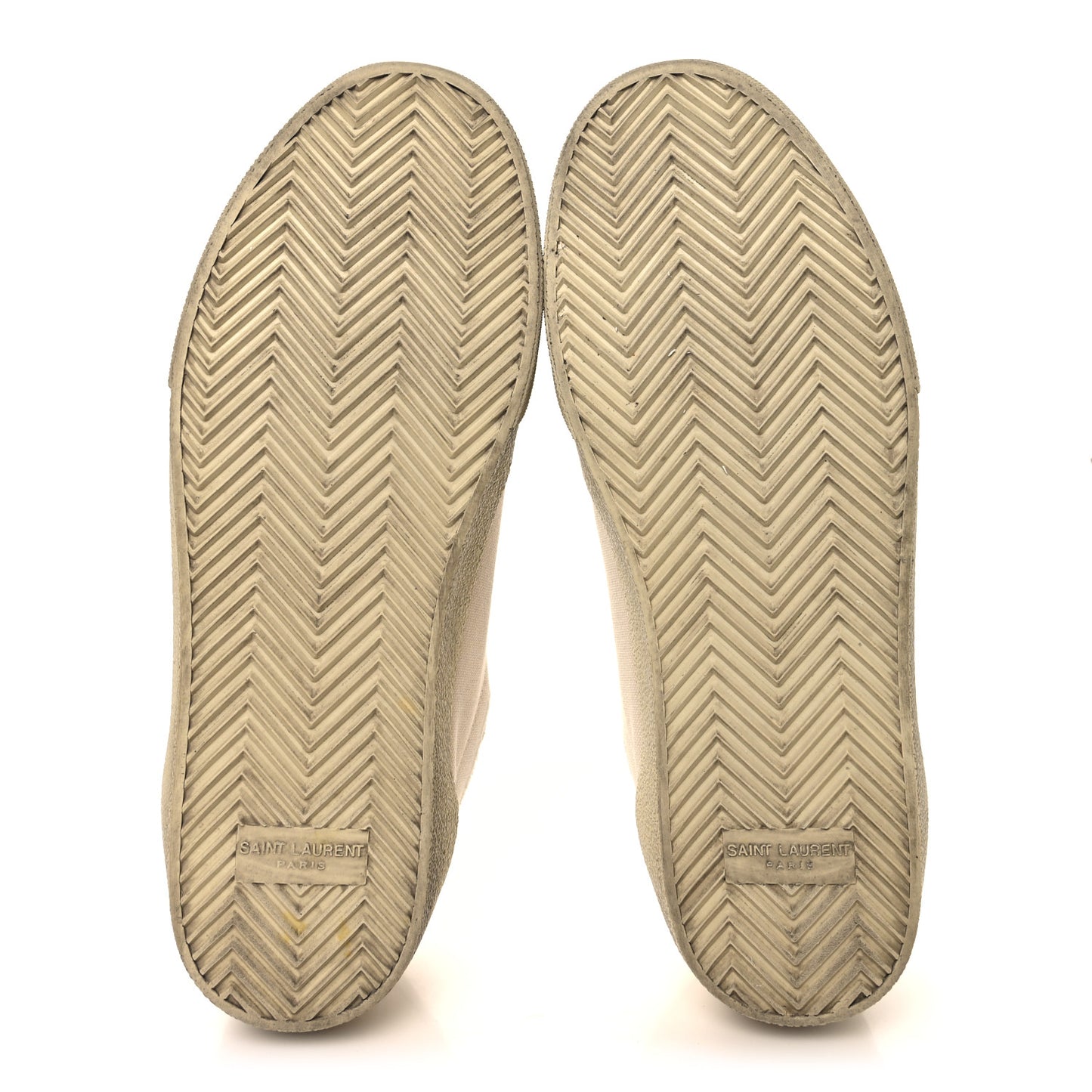 Distressed Canvas Court Classic Sneakers 42 Panna