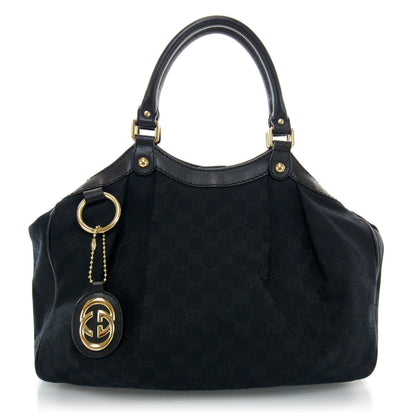 Gucci Monogram Medium Sukey Tote Black 1 of 8