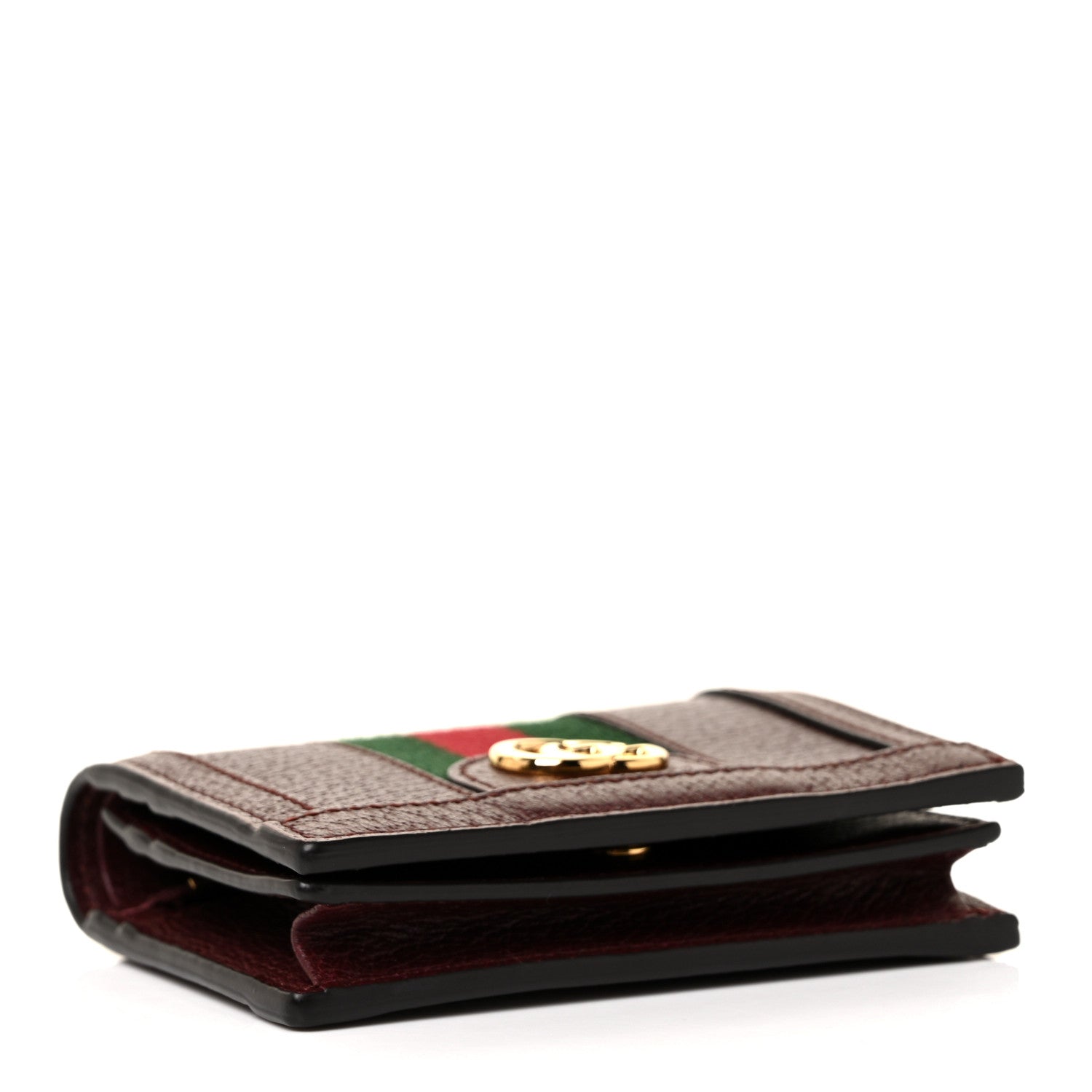 Gucci Textured Calfskin Web Ophidia Card Case Vintage Bordeaux 4 of 9
